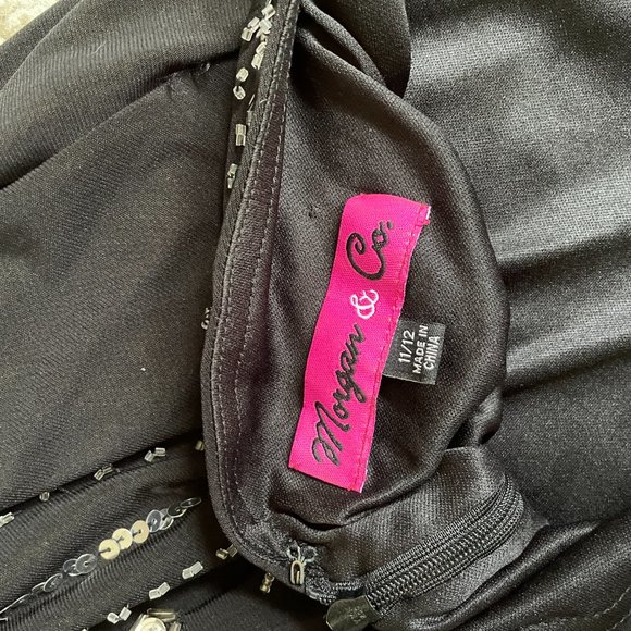 Black Sequined Open Back Gown - Picture 5 of 5